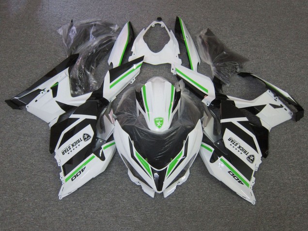 Carenagens Moto Kawasaki Ninja 400 2018-2024 - Branco Verde Preto Trick Star