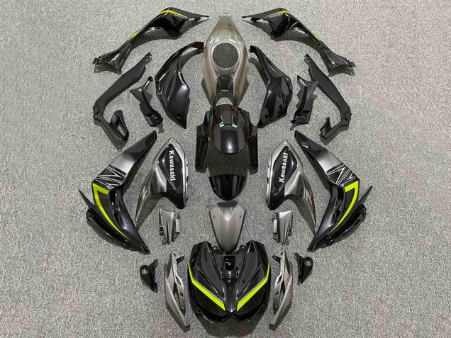 Carenagens Moto Kawasaki Z1000 2014-2019 - Preto Cinzento Amarelo