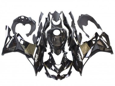 Carenagens Moto Kawasaki ZX25R ZX-25R 2019-2025 - Preto Brilhante Ouro Branco Honeycomb