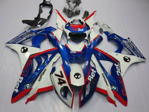 Carenagens Moto BMW S1000RR 2009-2014 - Branco Vermelho Azul OuroBet
