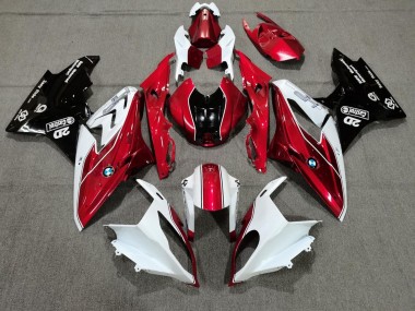 Carenagens Moto BMW S1000RR 2009-2014 - Branco Vermelho Preto Brilhante Castrol