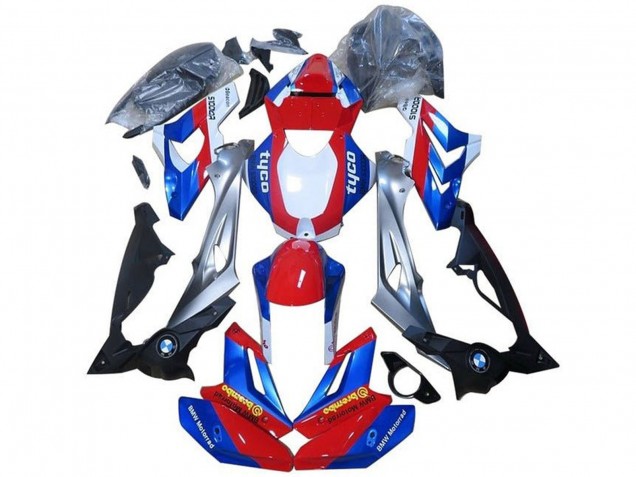 Carenagens Moto BMW S1000RR 2015-2016 - Prata Vermelho Azul Preto