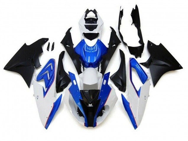 Carenagens Moto BMW S1000RR 2015-2016 - Branco Azul Preto Fosco