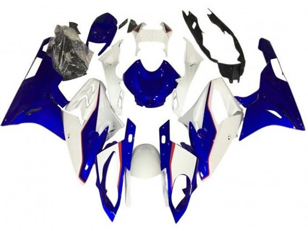 Carenagens Moto BMW S1000RR 2015-2016 - Branco Vermelho Azul Risca de giz
