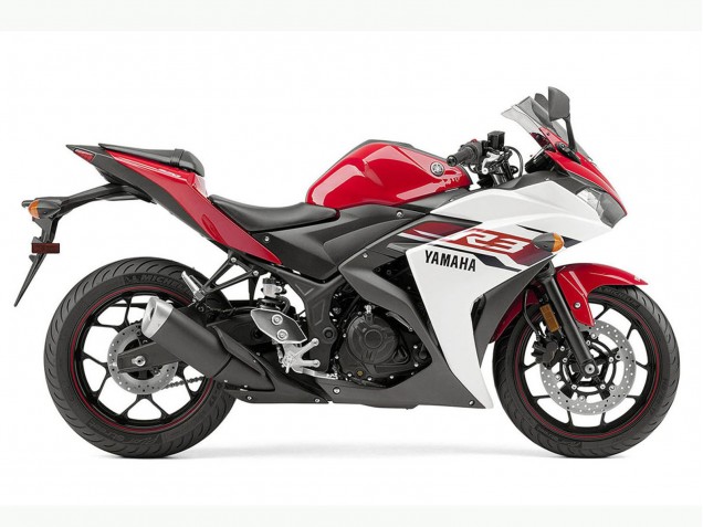 Carenagem Moto Yamaha YZF R3 2015-2018 - Branco Vermelho Preto