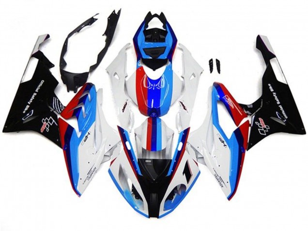 Carenagens Moto BMW S1000RR 2017-2018 - Branco Azul Vermelho Preto Listra