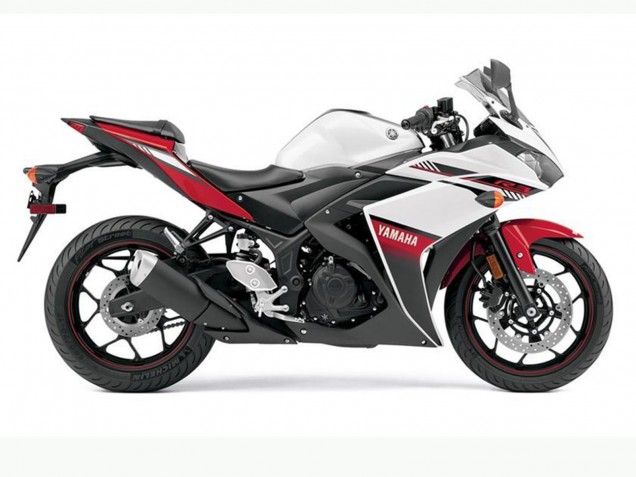 Carenagens Moto Yamaha YZF R3 2015-2018 - Branco Vermelho Preto