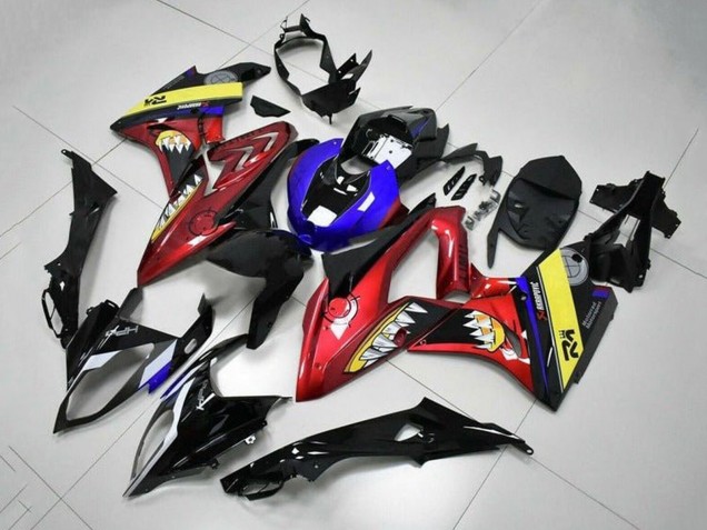 Carenagens Moto BMW S1000RR 2017-2018 - Amarelo Azul Vermelho Preto Tubarão
