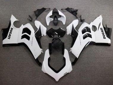 Carenagens Moto Ducati Panigale V4 V4S 2020-2021 - Branco Brilhante Preto Brilhante