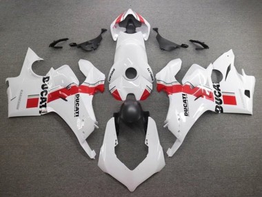Carenagens Moto Ducati Panigale V4 V4S 2020-2021 - Branco Vermelho Listra