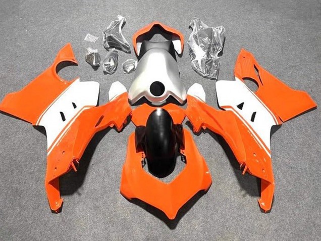 Carenagens Moto Ducati Panigale V4 V4S 2020-2021 - Branco Prata Laranja