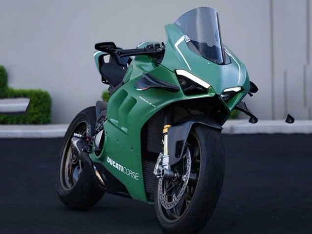 Carenagens Moto Ducati Panigale V4 V4S 2020-2021 - Verde Fosco Branco