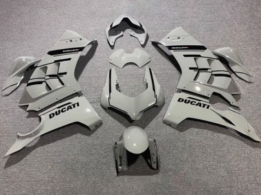 Carenagens Moto Ducati Panigale V4 V4S 2020-2021 - Cinzento Preto Brilhante
