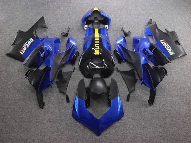 Carenagens Moto Ducati Panigale V4 V4S 2020-2021 - Azul Amarelo Preto Fosco