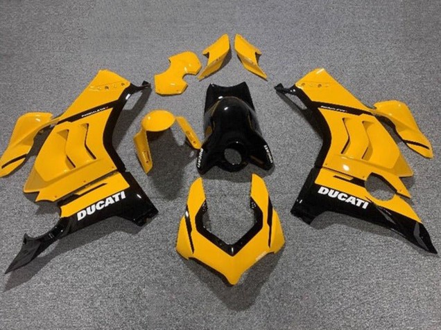 Carenagens Moto Ducati Panigale V4 V4S 2020-2021 - Amarelo Preto Brilhante