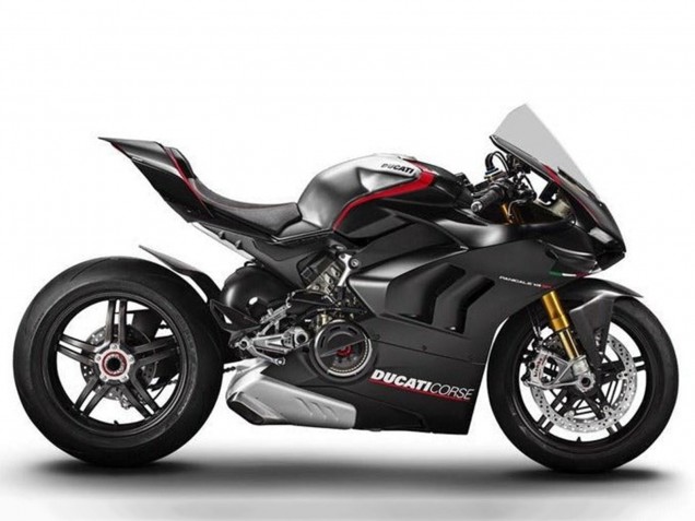 Carenagens Moto Ducati Panigale V4 V4S 2020-2021 - Prata Vermelho Preto Brilhante Corse