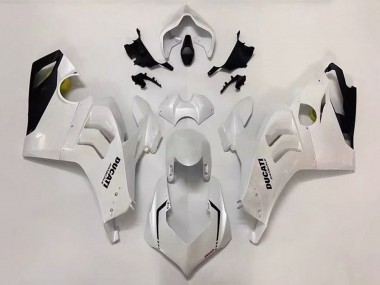 Carenagem Moto Ducati Panigale V4 V4S 2020-2021 - Branco Pérola Preto Brilhante