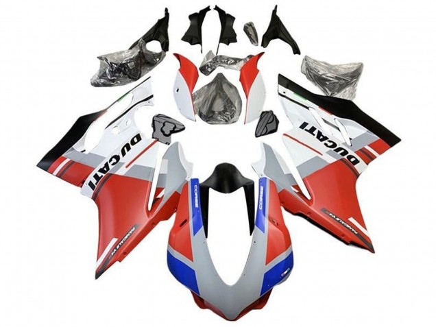 Carenagens Moto Ducati 959/1299 2015-2020 - Branco Vermelho Azul Preto Fosco