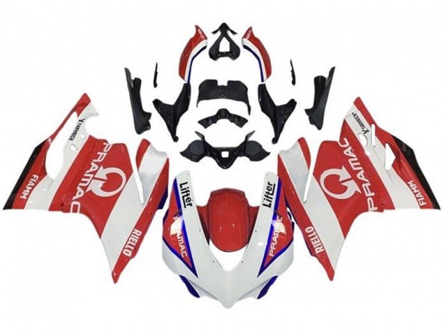 Carenagens Moto Ducati 959/1299 2015-2020 - Branco Vermelho Azul Pramac