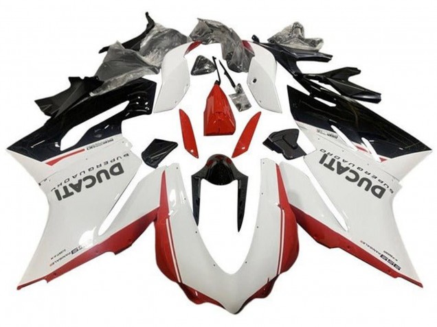 Carenagens Moto Ducati 959 2015-2020 - Branco Vermelho Preto Brilhante