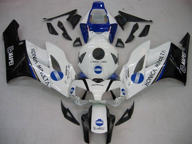 Carenagens Moto Honda CBR1000RR 2004-2005 - Branco Azul Preto Brilhante Konica Minolta
