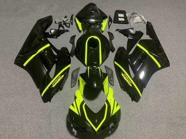 Carenagens Moto Honda CBR1000RR 2004-2005 - Preto Brilhante Alta Visibilidade Amarelo Listra