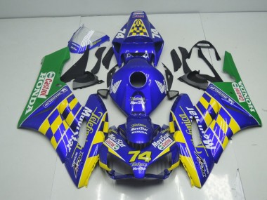 Carenagens Moto Honda CBR1000RR 2004-2005 - Azul Amarelo Verde MoviStar