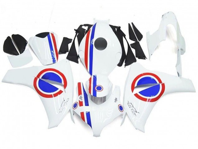 Carenagens Moto Honda CBR1000RR 2008-2011 - Branco Vermelho Azul Listra