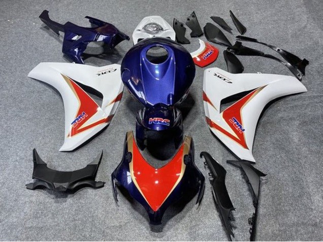 Carenagens Moto Honda CBR1000RR 2008-2011 - Branco Vermelho Azul Escuro Ouro HRC