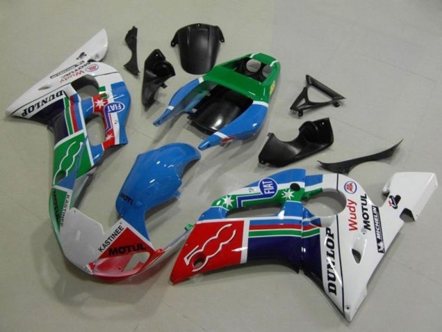 Carenagens Moto Yamaha YZF R6 1998-2002 - Branco Azul Verde Vermelho Fiat Motul Michelin Dunlop