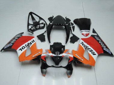 Carenagens Moto Honda VFR 800 2002-2013 - Laranja Branco Vermelho Preto Brilhante Repsol