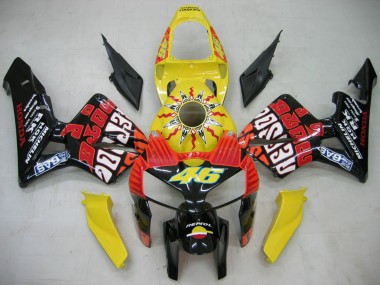 Carenagens Moto Honda CBR600RR 2005-2006 - Preto Amarelo Rossi