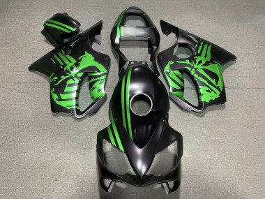 Carenagens Moto Honda CBR600 F4i 2001-2003 - Verde Preto Fosco Crânio