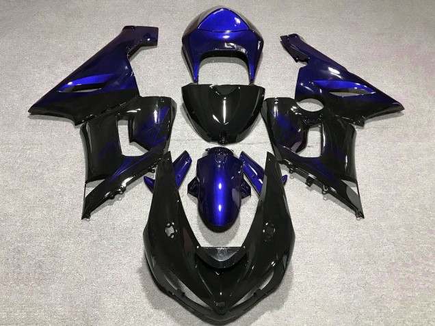 Carenagem Moto Kawasaki ZX6R 2005-2006 - Azul Preto Brilhante
