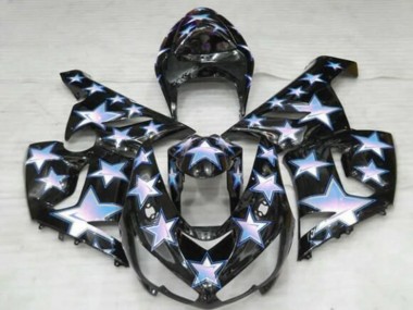 Carenagens Moto Kawasaki ZX6R 2005-2006 - Preto Azul Branco Estrela
