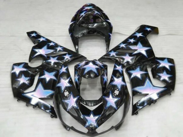 Carenagens Moto Kawasaki ZX6R 2005-2006 - Preto Azul Branco Estrela
