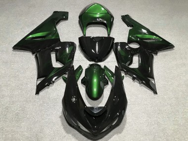 Carenagens Moto Kawasaki ZX6R 2005-2006 - Verde Preto Brilhante