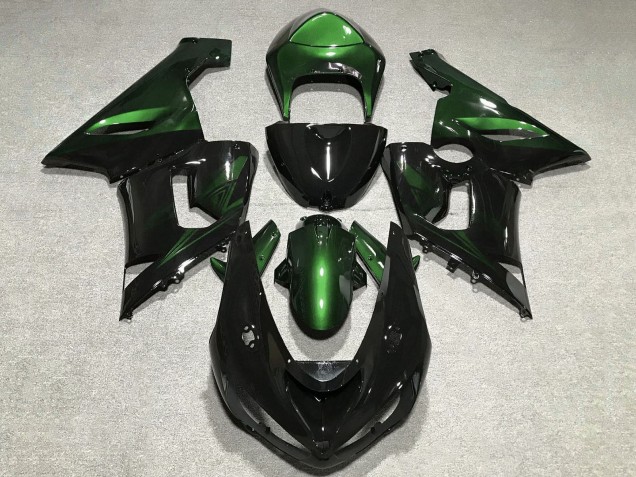 Carenagens Moto Kawasaki ZX6R 2005-2006 - Verde Preto Brilhante