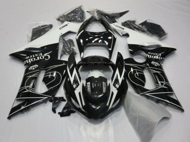 Carenagens Moto Kawasaki ZX6R 2005-2006 - Preto Brilhante Branco Corona Extra Tribal