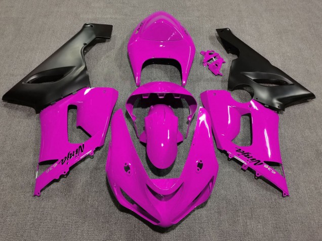 Carenagens Moto Kawasaki ZX6R 2005-2006 - Rosa Preto Fosco