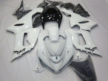 Carenagens Moto Kawasaki ZX6R 2005-2006 - Branco Preto