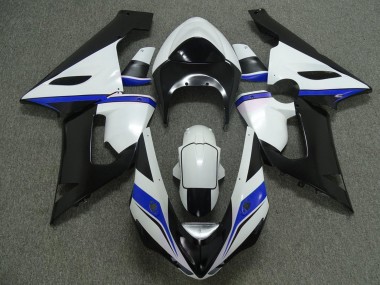 Carenagens Moto Kawasaki ZX6R 2005-2006 - Branco Preto Azul