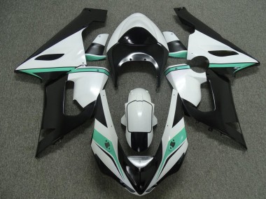 Carenagens Moto Kawasaki ZX6R 2005-2006 - Branco Preto Verde