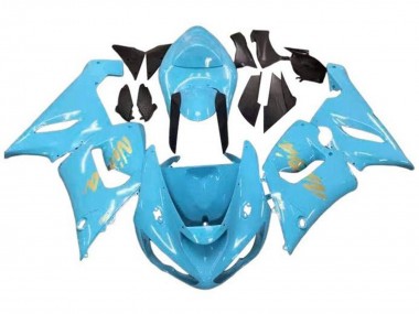 Carenagens Moto Kawasaki ZX6R 2005-2006 - Azul Claro Ouro