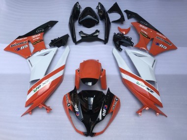 Carenagens Moto Kawasaki ZX6R 2007-2008 - Laranja Branco Preto