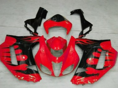Carenagens Moto Kawasaki ZX6R 2007-2008 - Vermelho Preto Chama