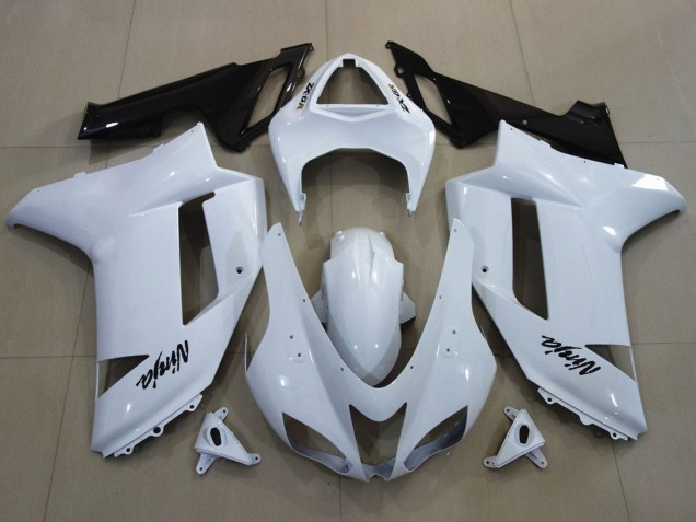 Carenagens Moto Kawasaki ZX6R 2007-2008 - Branco Preto