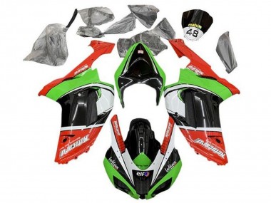 Carenagens Moto Kawasaki ZX6R 2007-2008 - Vermelho Verde Preto Branco