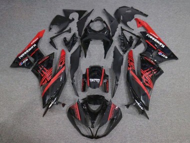 Carenagens Moto Kawasaki ZX6R 2009-2012 - Preto Brilhante Vermelho Monstro