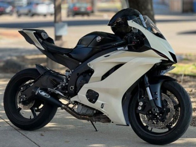 Carenagens Moto Kawasaki ZX6R 2013-2018 - Creme Branco Preto Fosco